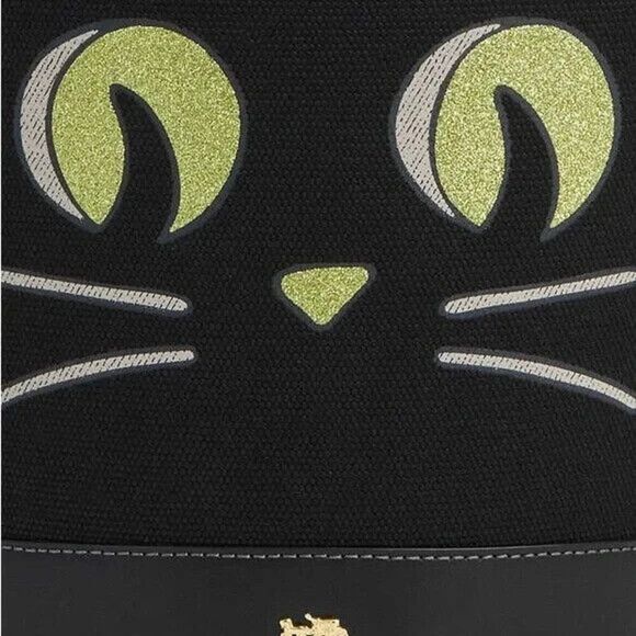 Coach Trick Or Treat Bucket In Signature Canvas Halloween Black Cat Graphic NWT - Picture 5 of 5